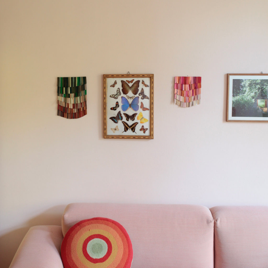 alexbender- Hanggemachter Wandteppich Upcycling Einzelstück aus Lederresten Bunt - in Berlin kaufen