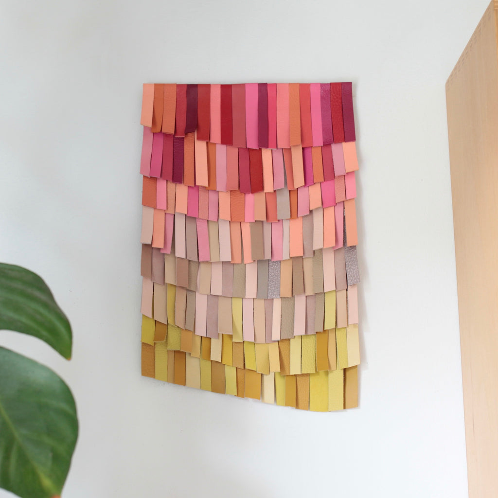 alexbender- Wandteppich Upcycling Einzelstück aus Lederresten Bunt - in Berlin kaufen