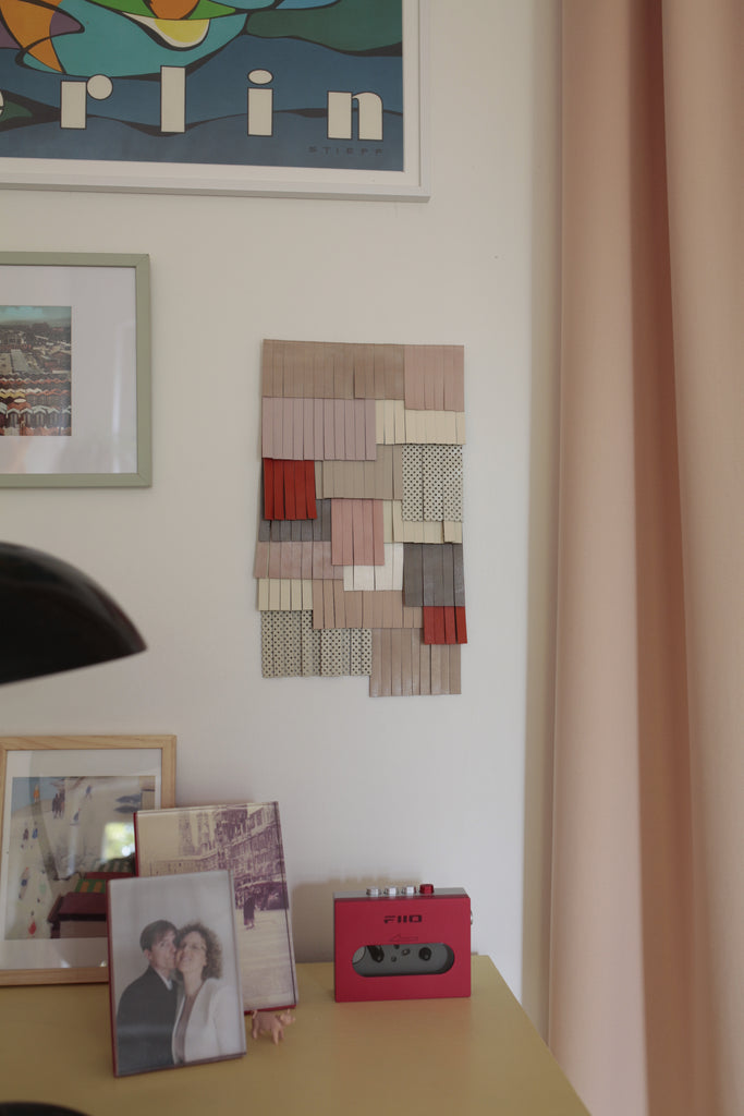 alexbender- Wandteppich Upcycling Einzelstück aus Lederresten Bunt - in Berlin kaufen