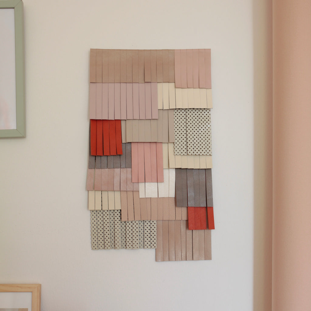 alexbender- Wandteppich Upcycling Einzelstück aus Lederresten Bunt - in Berlin kaufen