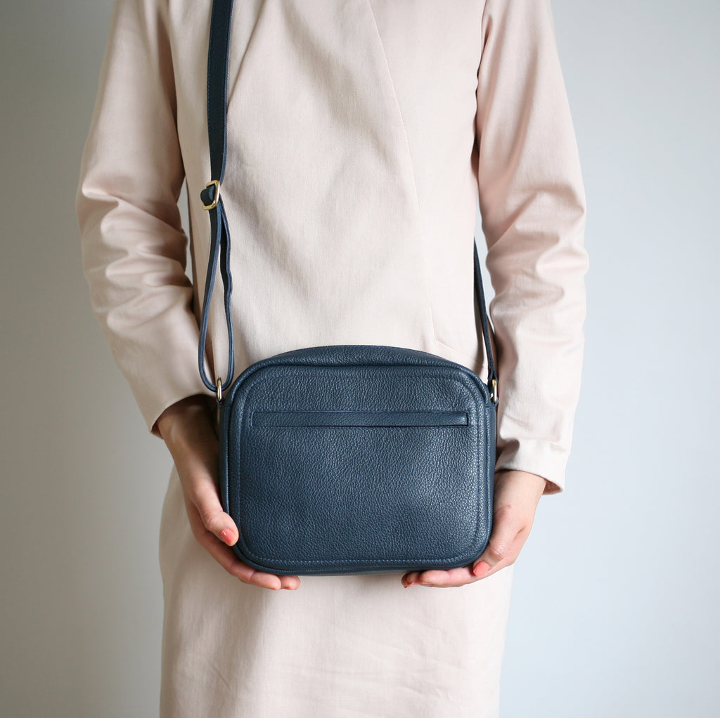 Schultertasche Umhängetasche Damen Blau Leder Ledertasche Damen